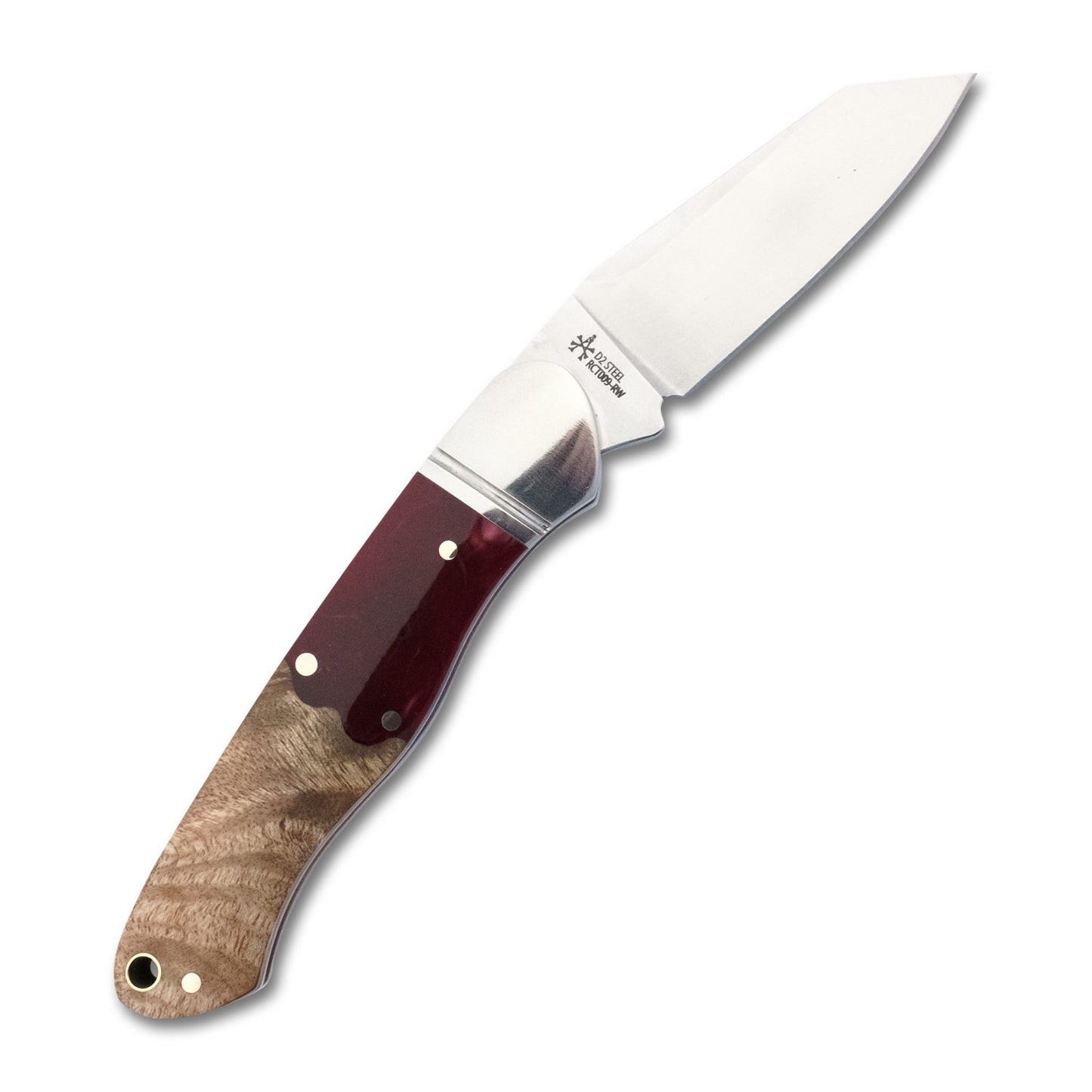 ROSECRAFT OCOEE RIVER KAYAK | RED RESIN + BURL WOOD | D2 | SLIP JOINT