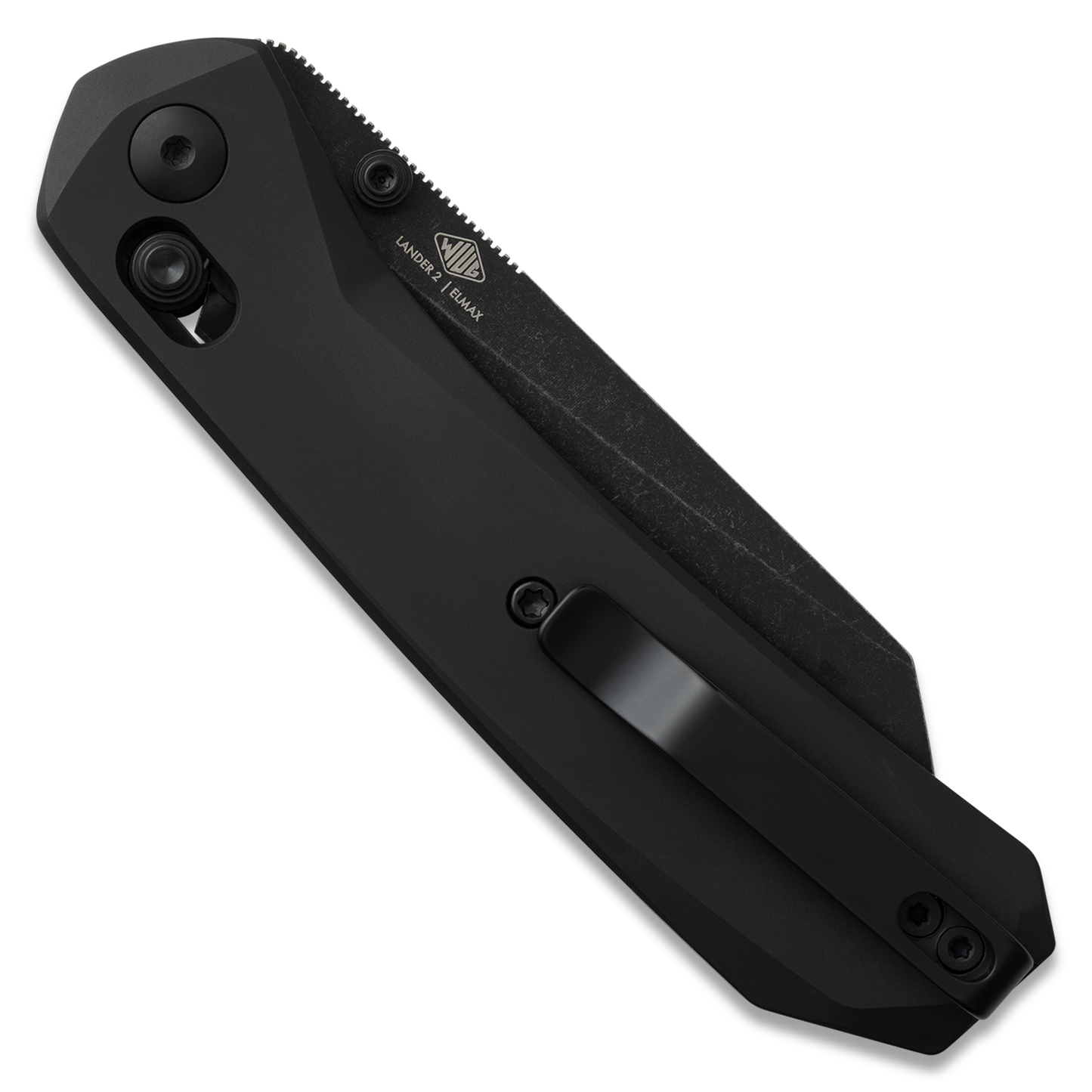 Knafs Lander 2 Reverse Tanto | Black Aluminum | Elmax Folding Knife