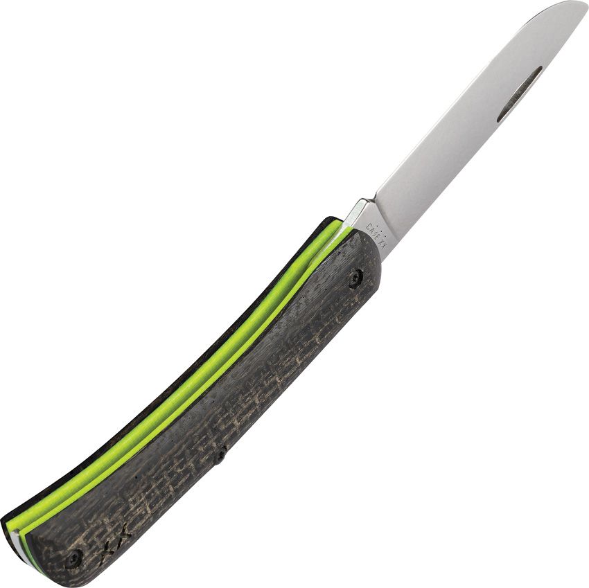 Case Sod Buster Jr. Crossroads Edition | Black Burlap Laminate + Dayglow G-10 | S35VN