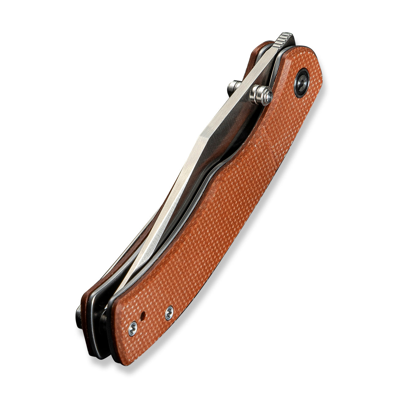 Civivi Clingman | Brown Canvas Micarta | Front Flipper