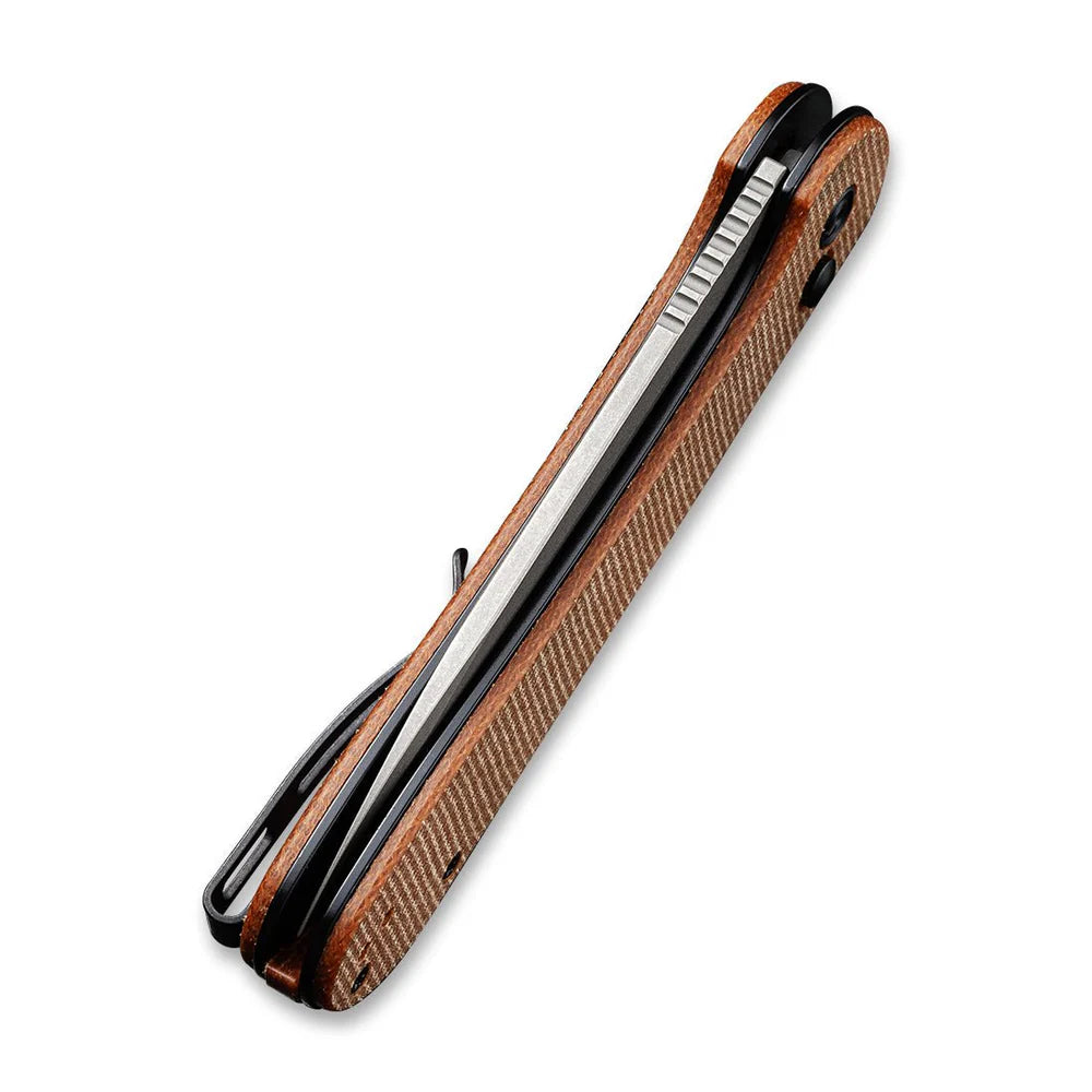 CIVIVI Button Lock Elementum | 14C28N & Brown Micarta
