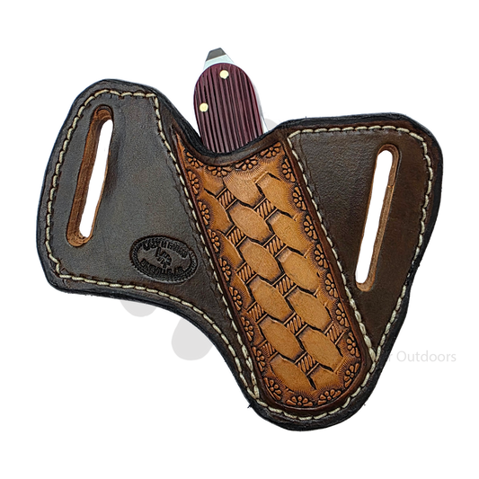Lazy H Farms Leatherworks Trapper Belt Sheath | Geometric Star