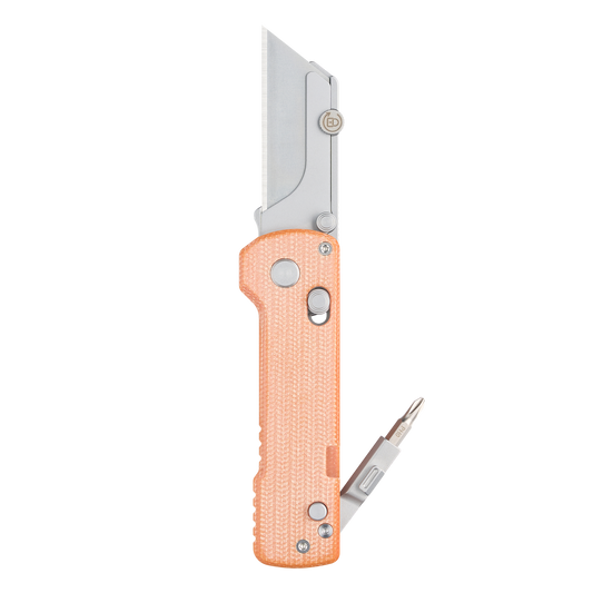 OKNIFE U1 Pro Utility Knife | Orange Micarta | Rail Lock + Screwdriver