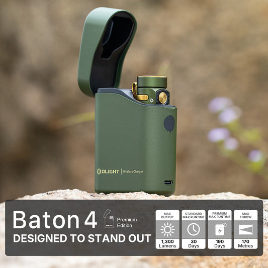 Olight Baton 4 Premium | OD Green | 1300 Lumen Rechargeable Flashlight