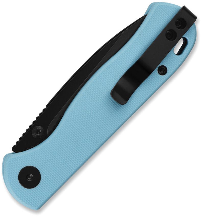 QSP Ferret | Black Nitro-V & Sky Blue G-10 Liner Lock Knife