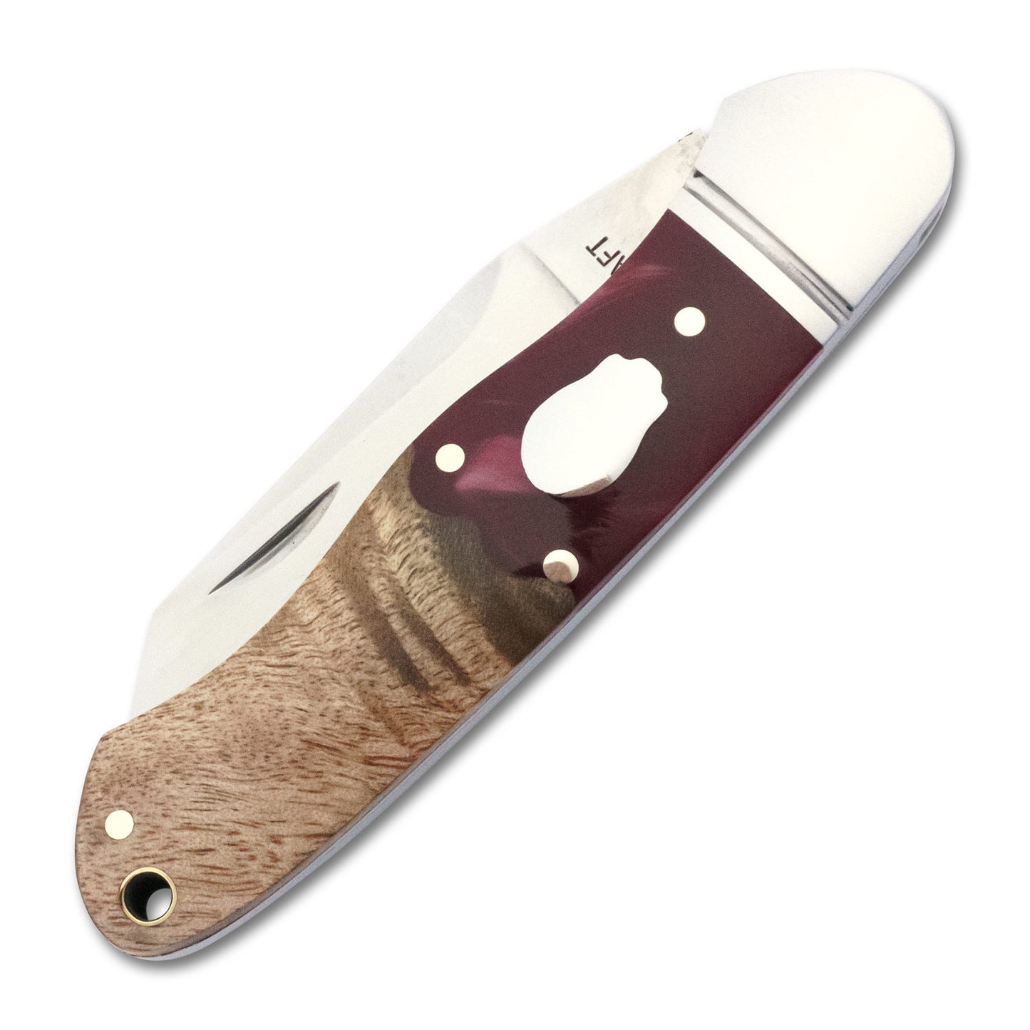 ROSECRAFT OCOEE RIVER KAYAK | RED RESIN + BURL WOOD | D2 | SLIP JOINT