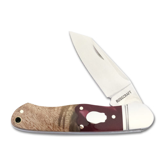 ROSECRAFT OCOEE RIVER KAYAK | RED RESIN + BURL WOOD | D2 | SLIP JOINT