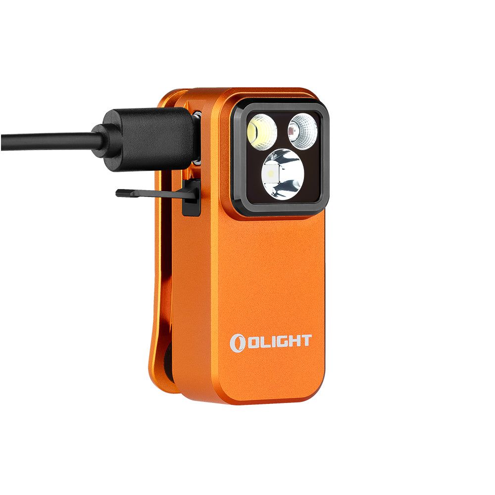 OLIGHT OCLIP PRO | ORANGE CLIP LIGHT WITH WHITE AND RED LIGHT