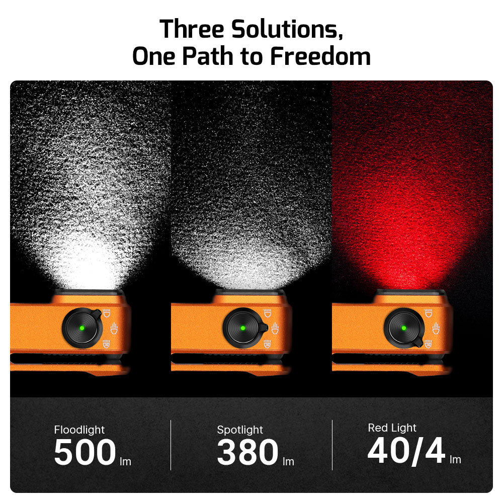 OLIGHT OCLIP PRO | ORANGE CLIP LIGHT WITH WHITE AND RED LIGHT