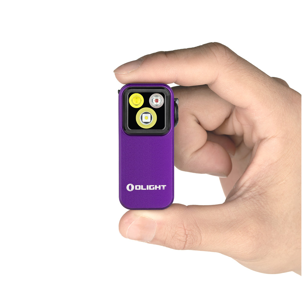 OLIGHT OCLIP PRO PURPLE | TRIPLE-BEAM CLIP LIGHT WITH FLOOD, SPOT & RED
