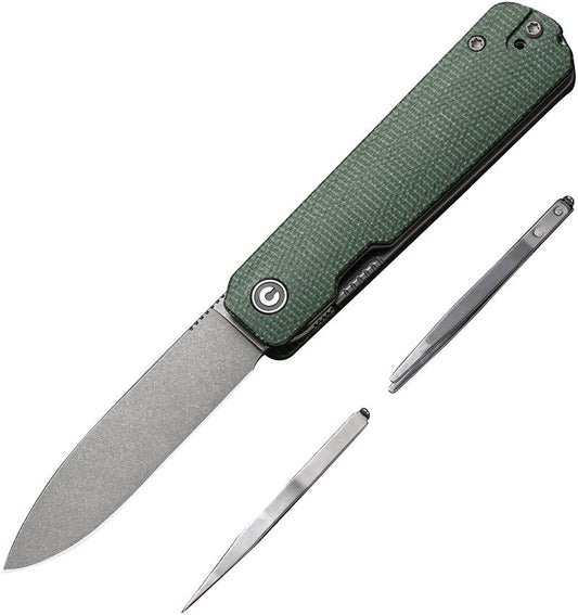 Civivi Sendy | Green Canvas Micarta + Nitro-V
