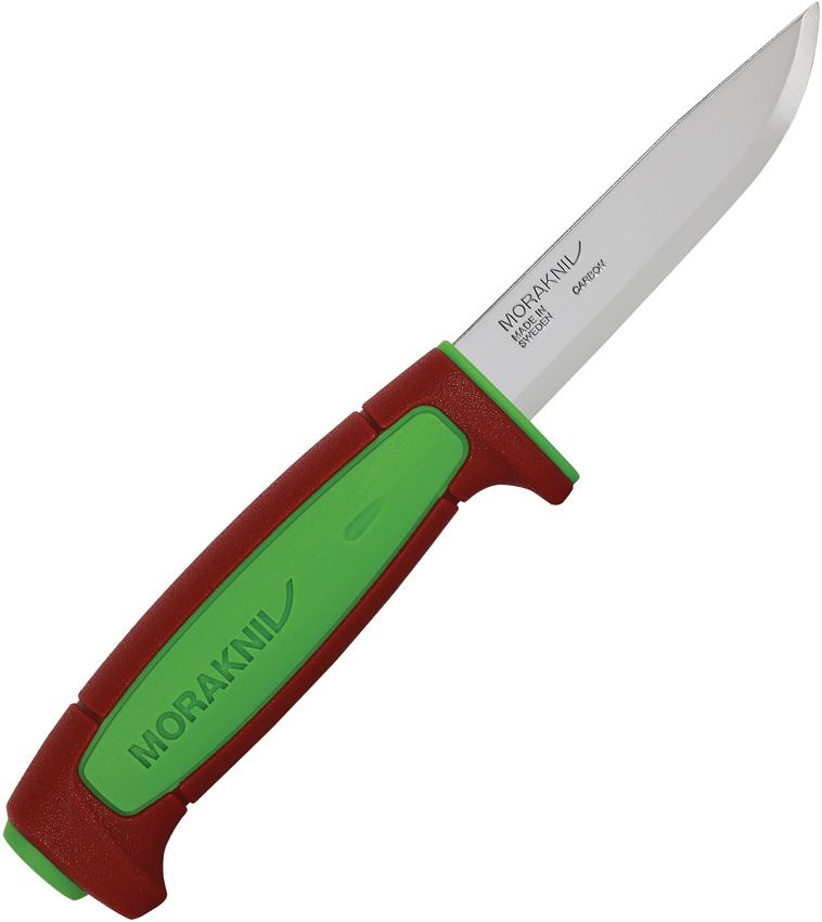 Morakniv Basic 511 | Green & Red | Carbon Steel Fixed Blade Knife