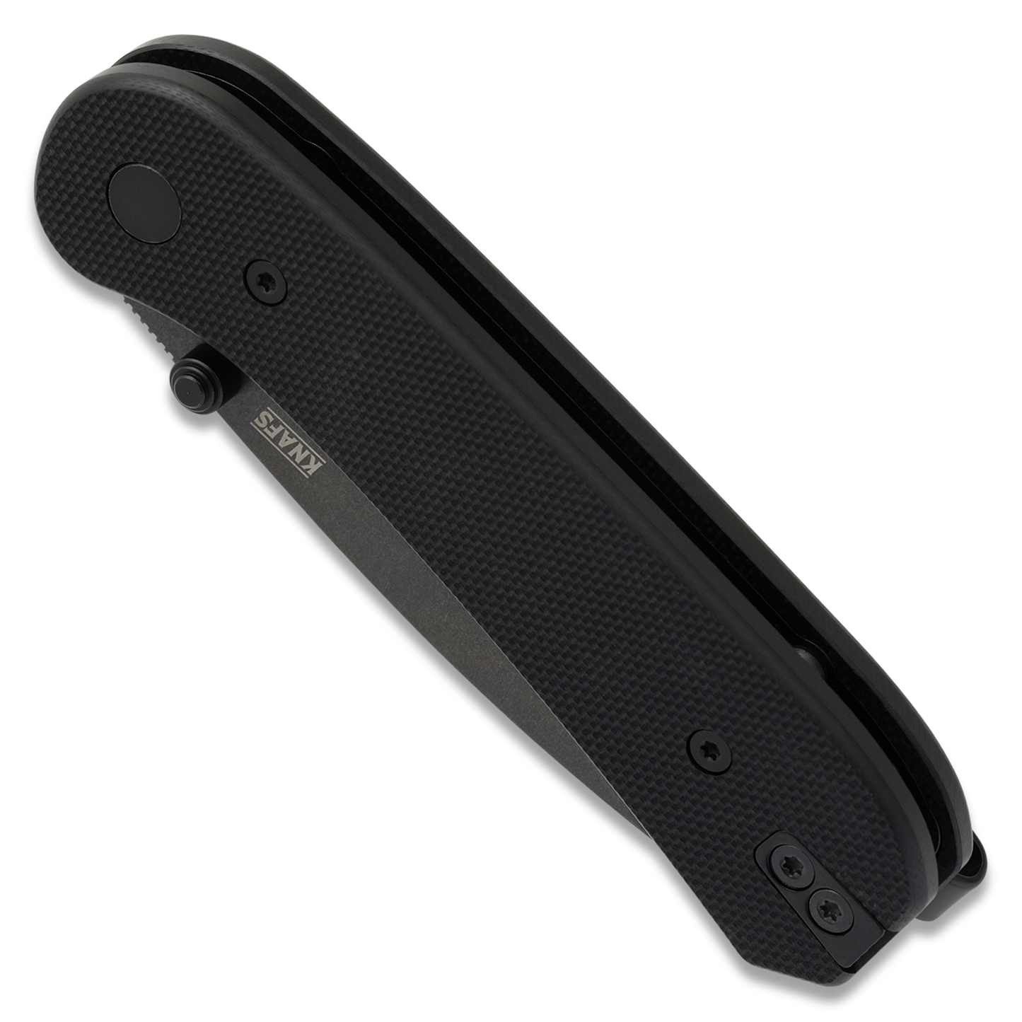 Knafs Lander 1 | Black G10 | Black Stonewashed D2 Folding Knife