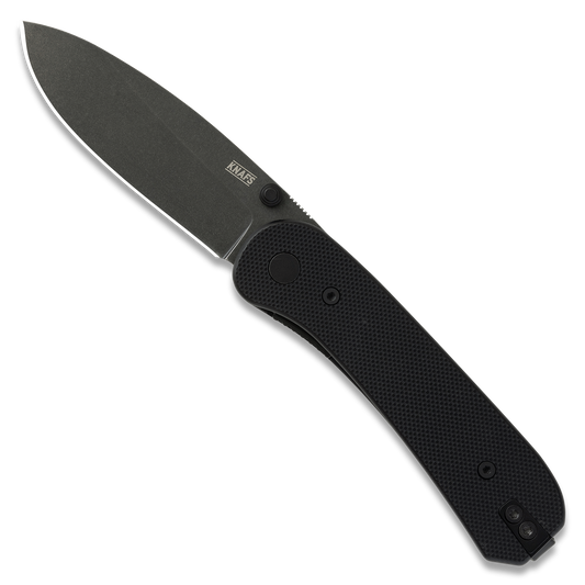 Knafs Lander 1 | Black G10 | Black Stonewashed D2 Folding Knife