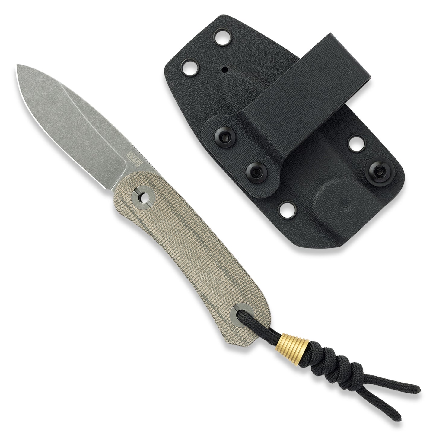 Knafs Lander 4 Fixed Blade | Moondust Finish | Canvas Micarta