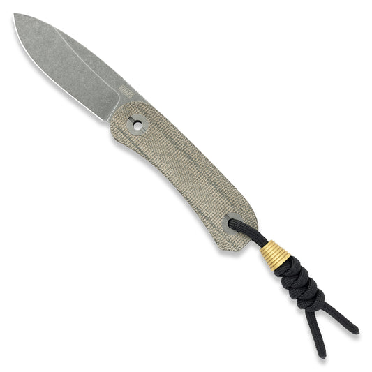 Knafs Lander 4 Fixed Blade | Moondust Finish | Canvas Micarta