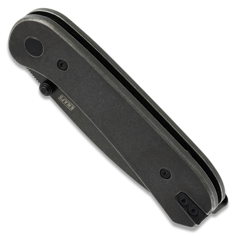 Knafs Lander 1 | Stonewashed Stainless Steel | Black Stonewashed D2 Blade