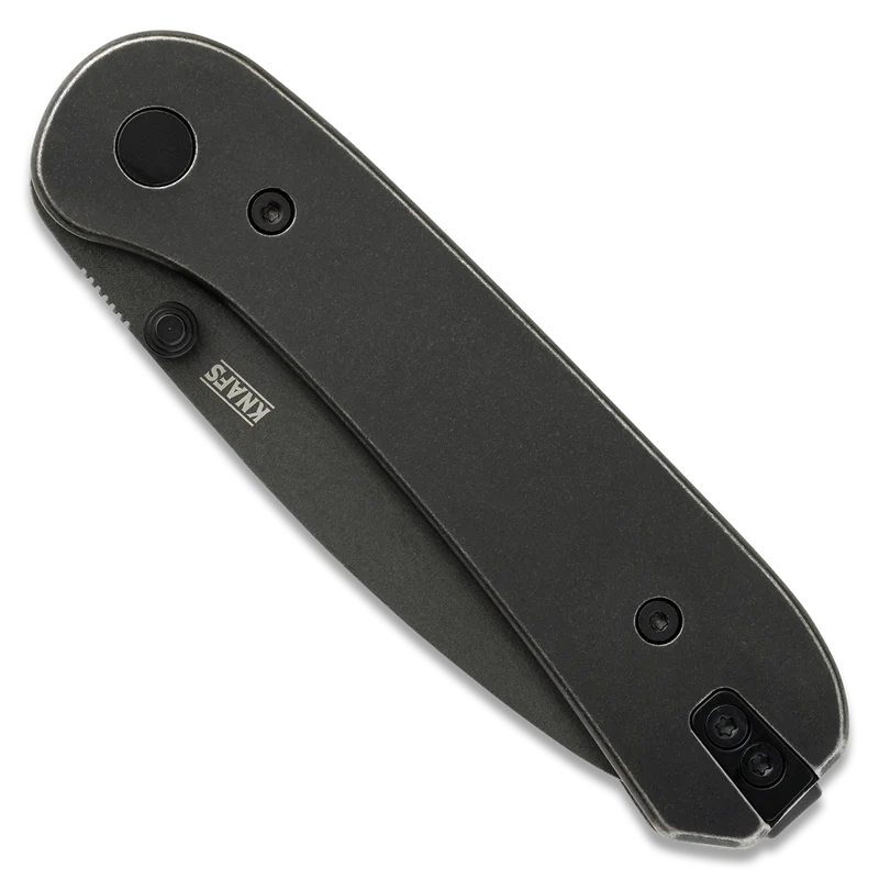 Knafs Lander 1 | Stonewashed Stainless Steel | Black Stonewashed D2 Blade