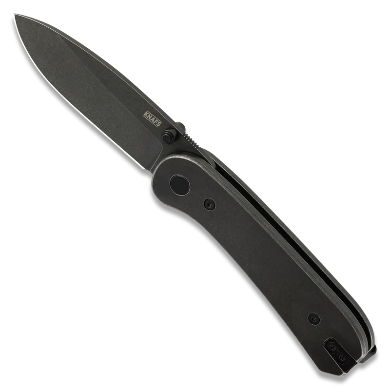 Knafs Lander 1 | Stonewashed Stainless Steel | Black Stonewashed D2 Blade