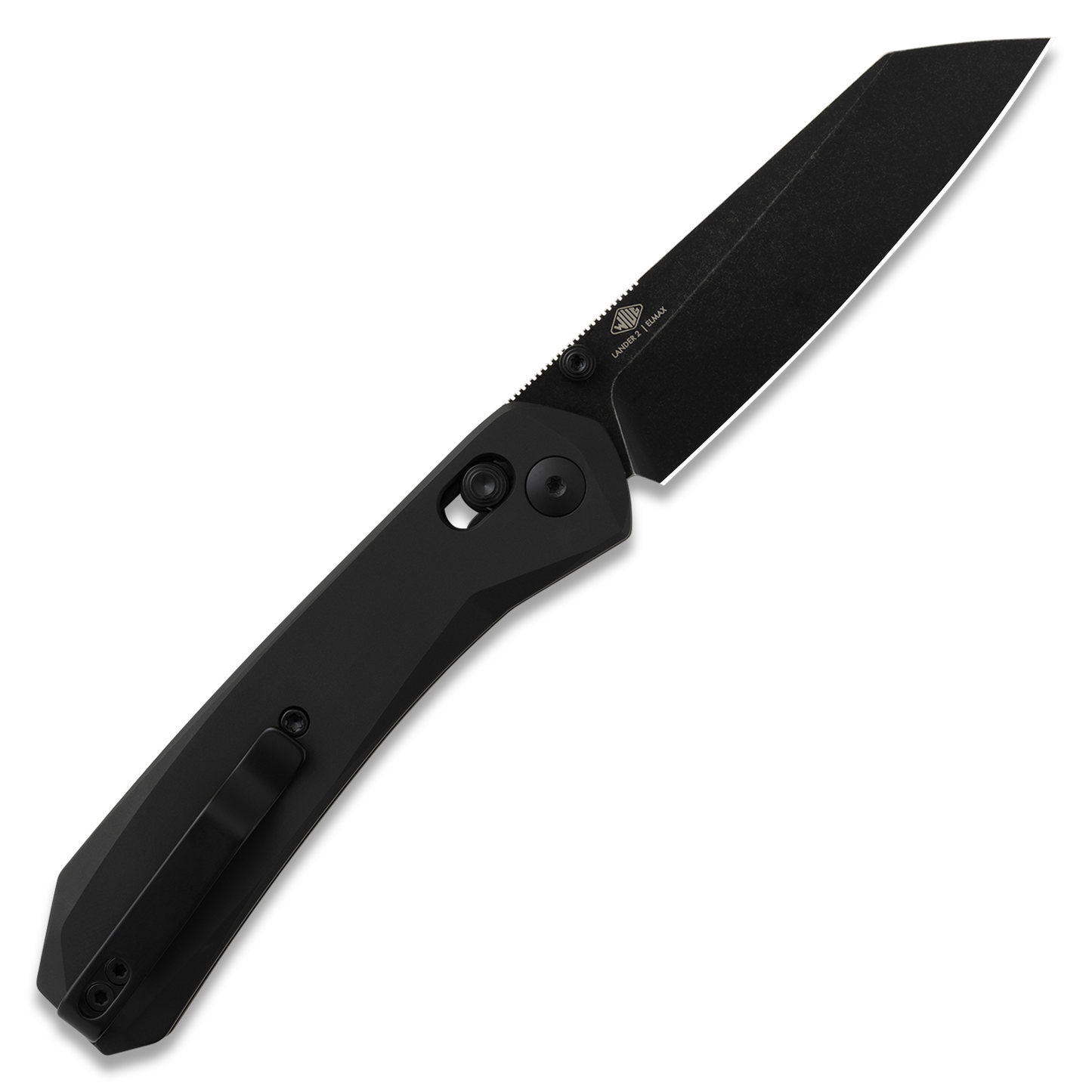 Knafs Lander 2 Reverse Tanto | Black Aluminum | Elmax Folding Knife