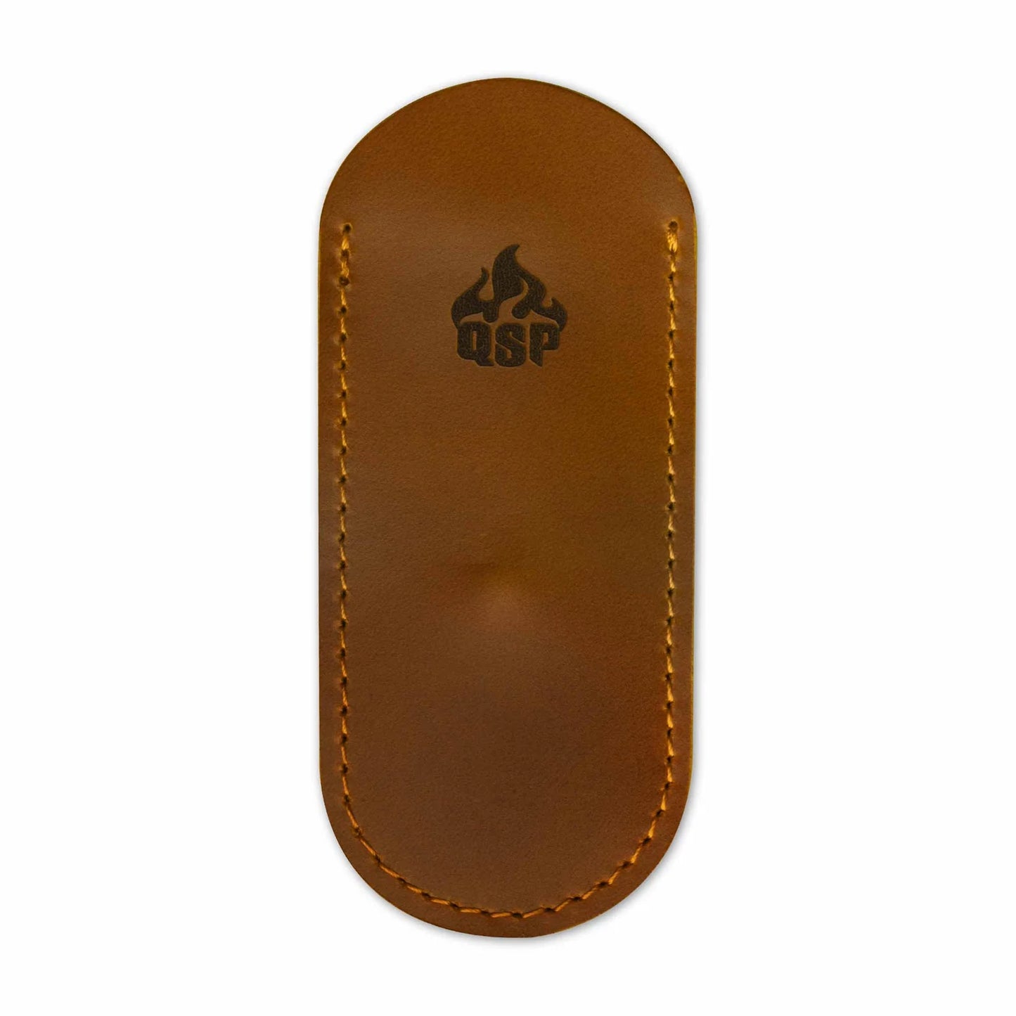 QSP Leather Clip Slip #003 | Light Brown | Pocket Sheath for Jumping Jack, Hedgehog & Similar Knives