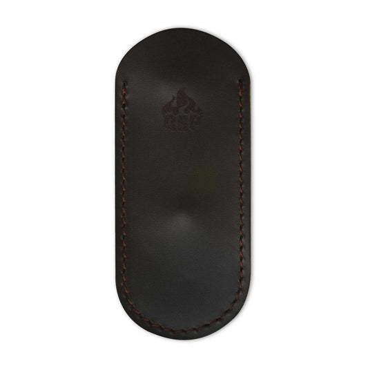 QSP Leather Clip Slip #002 | Dark Brown | Pocket Sheath for Dolphin and Similar-Sized Knives