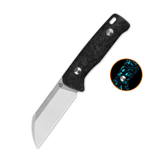QSP BABY PENGUIN | BLUE GLOW SHREDDED CARBON FIBER | 14C28N + CLIP SLIP