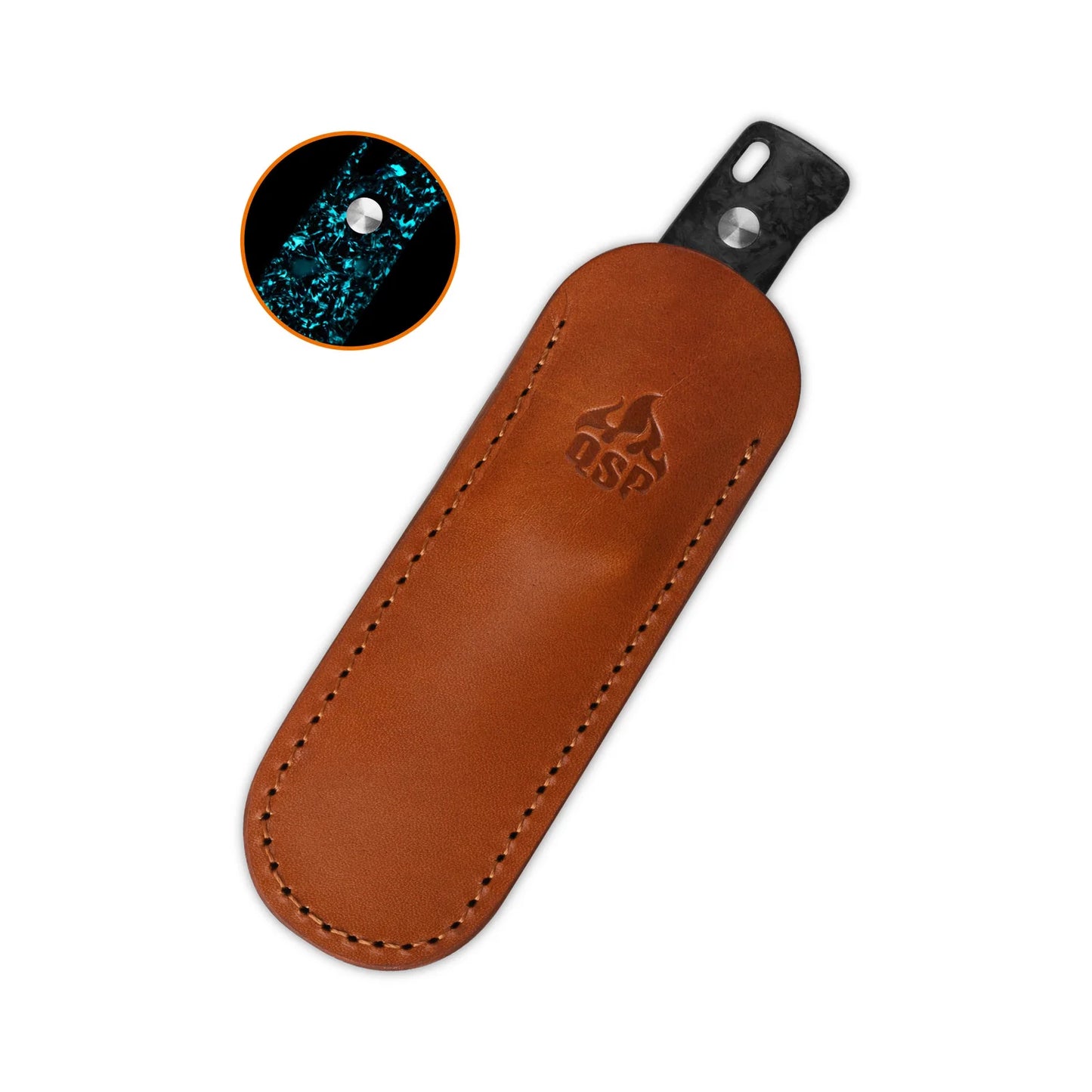 QSP BABY PENGUIN | BLUE GLOW SHREDDED CARBON FIBER | 14C28N + CLIP SLIP