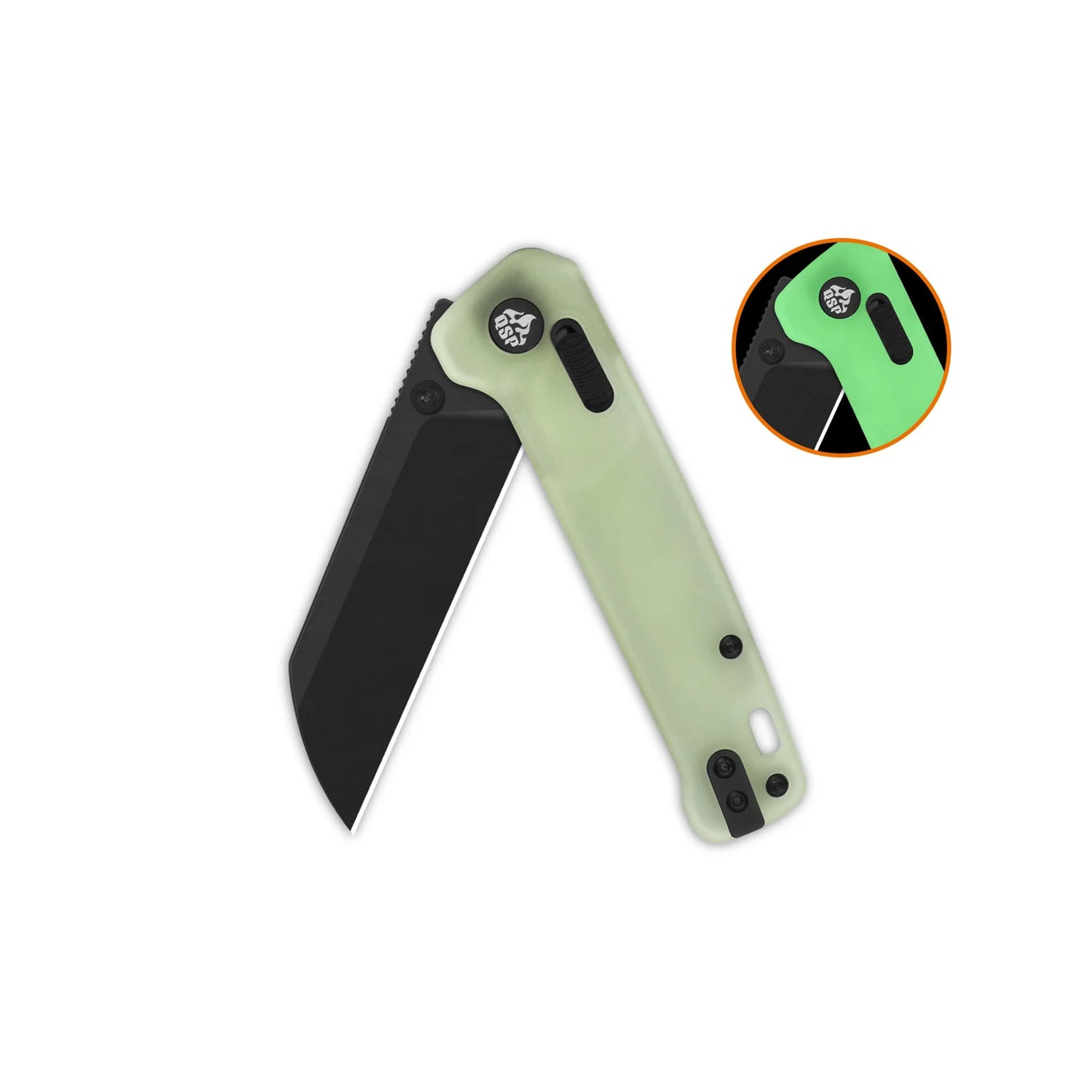 QSP Penguin Glyde Lock | Glow-in-the-Dark Resin | Black 14C28N Sheepsfoot