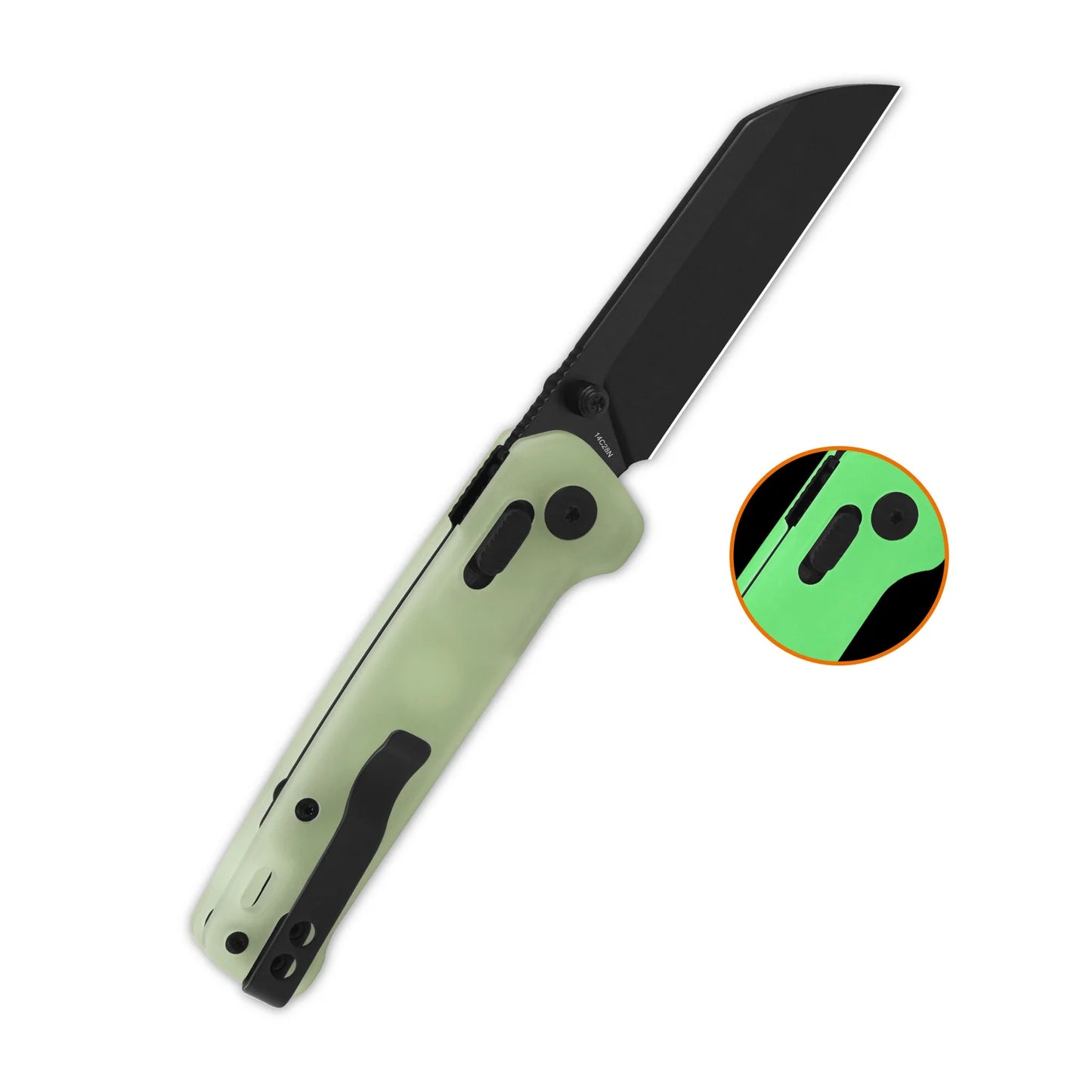 QSP Penguin Glyde Lock | Glow-in-the-Dark Resin | Black 14C28N Sheepsfoot