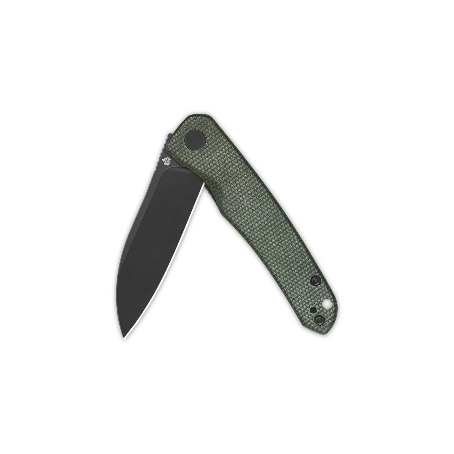 QSP OTTER | BLACK BLADE WITH GREEN CANVAS MICARTA HANDLE