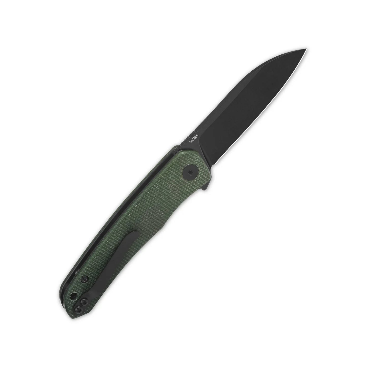 QSP OTTER | BLACK BLADE WITH GREEN CANVAS MICARTA HANDLE