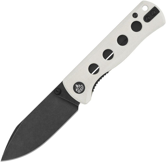 QSP CANARY FOLDER | BLACK BLADE AND WHITE G-10 HANDLE