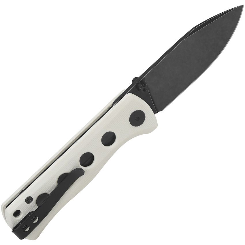 QSP CANARY FOLDER | BLACK BLADE AND WHITE G-10 HANDLE