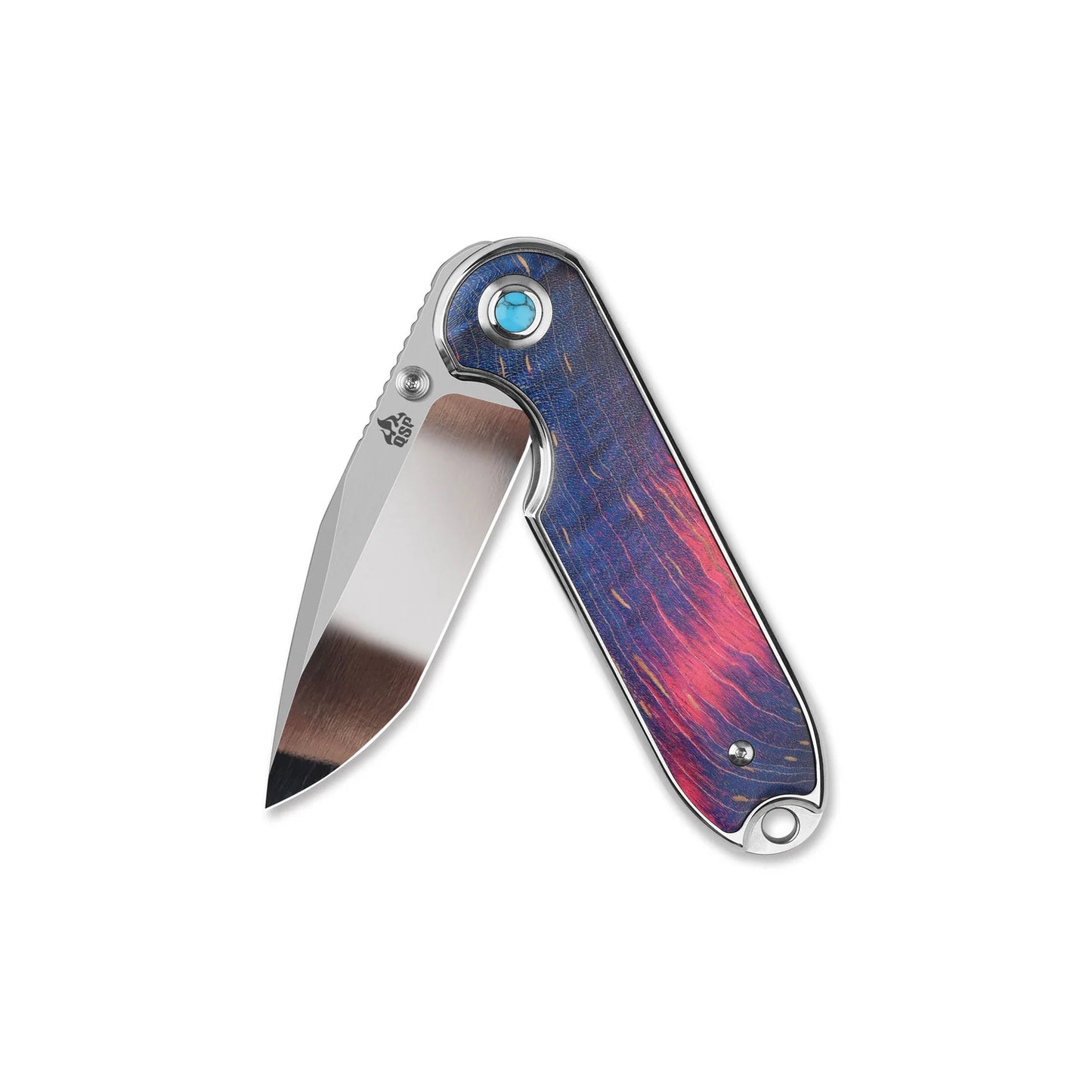 QSP Nebula | 14C28N Blade | Stabilized Wood + Resin Handle | Liner Lock Knife
