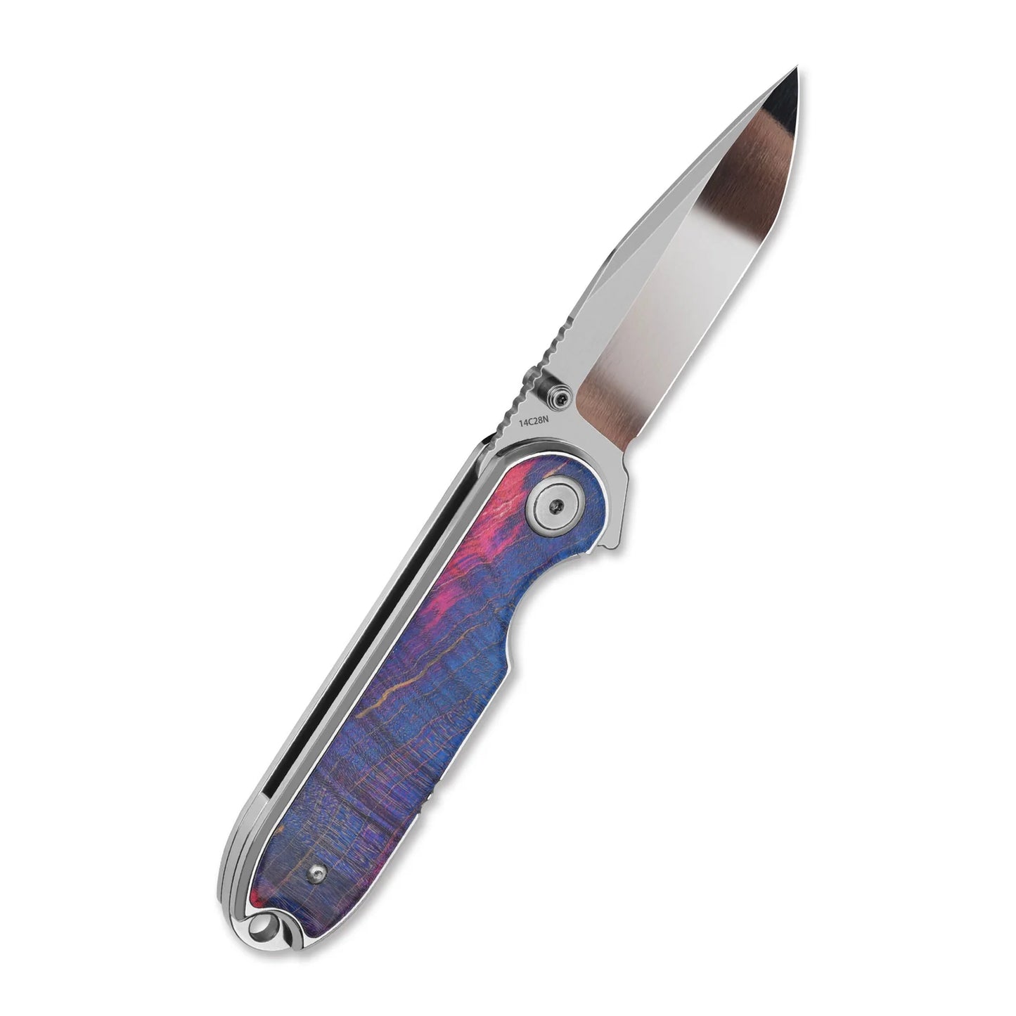QSP Nebula | 14C28N Blade | Stabilized Wood + Resin Handle | Liner Lock Knife