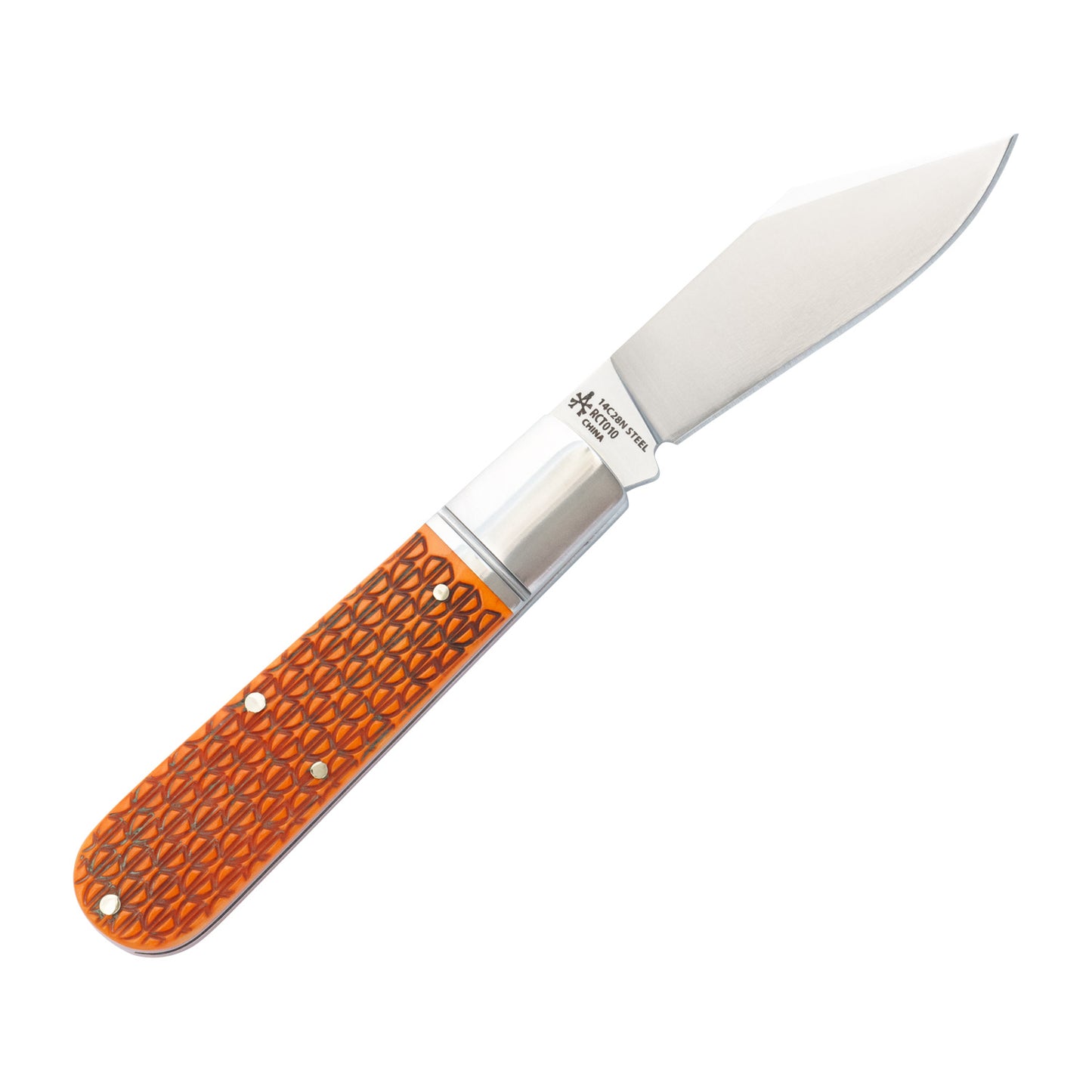 RoseCraft Blades Loosahatchie Jack | Dragon Scale Jigged Bone | 14C28N Traditional Pocket Knife