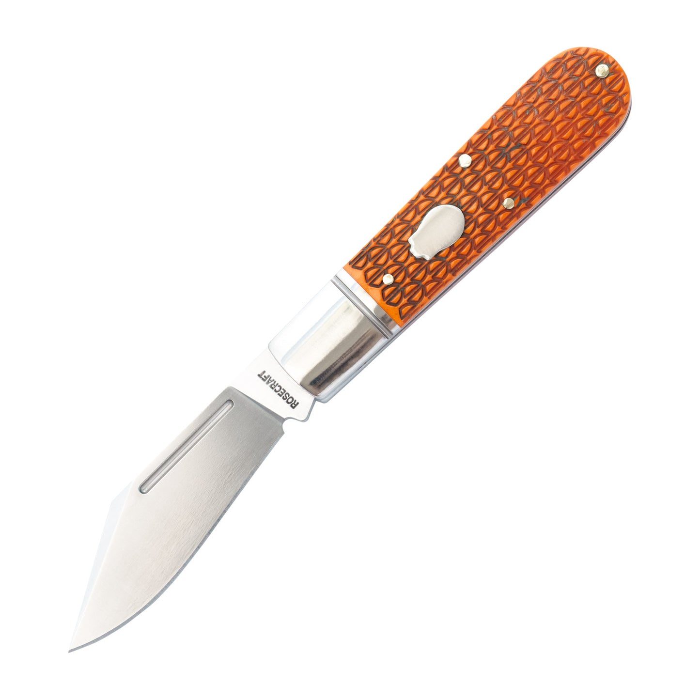 RoseCraft Blades Loosahatchie Jack | Dragon Scale Jigged Bone | 14C28N Traditional Pocket Knife