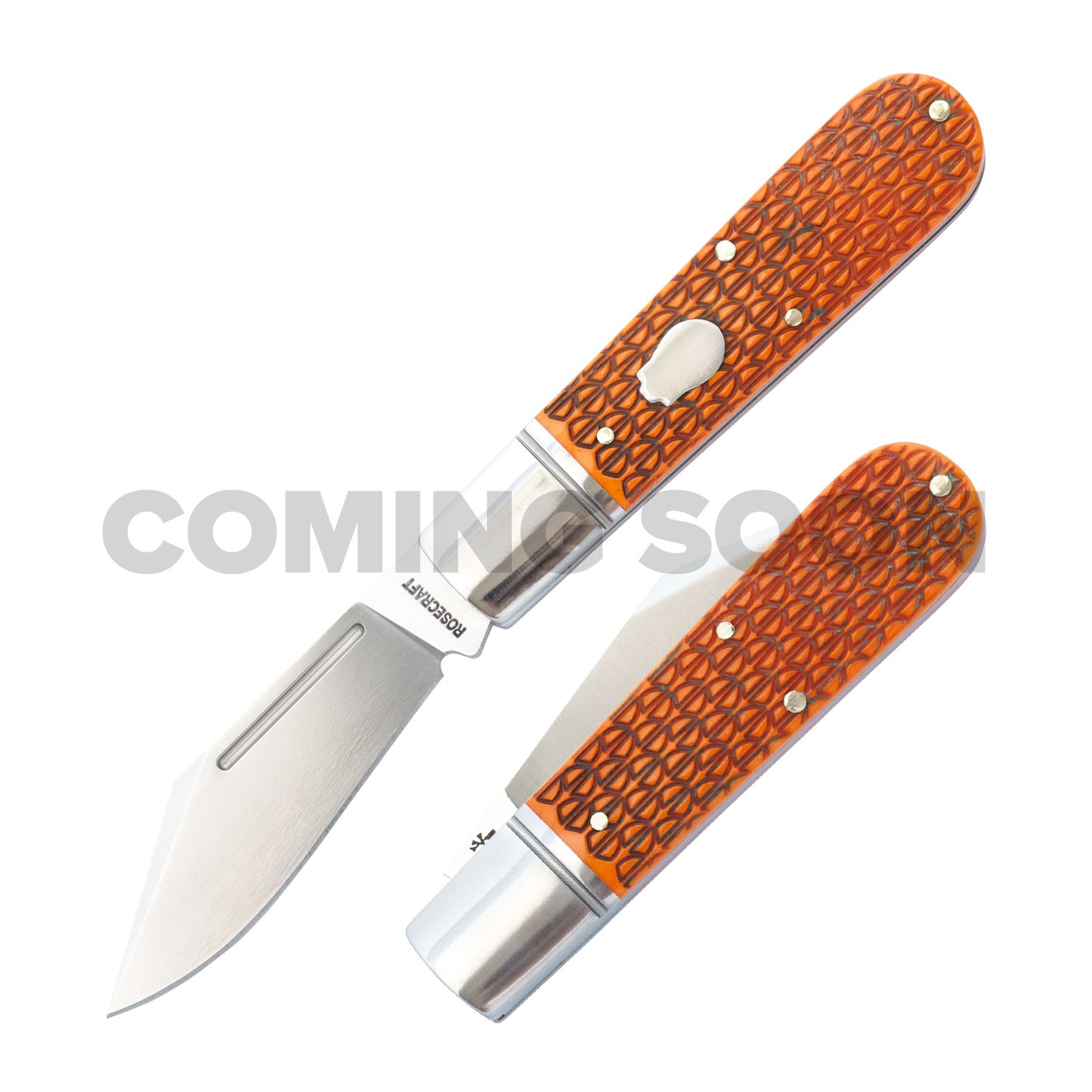 RoseCraft Blades Loosahatchie Jack | Dragon Scale Jigged Bone | 14C28N Traditional Pocket Knife