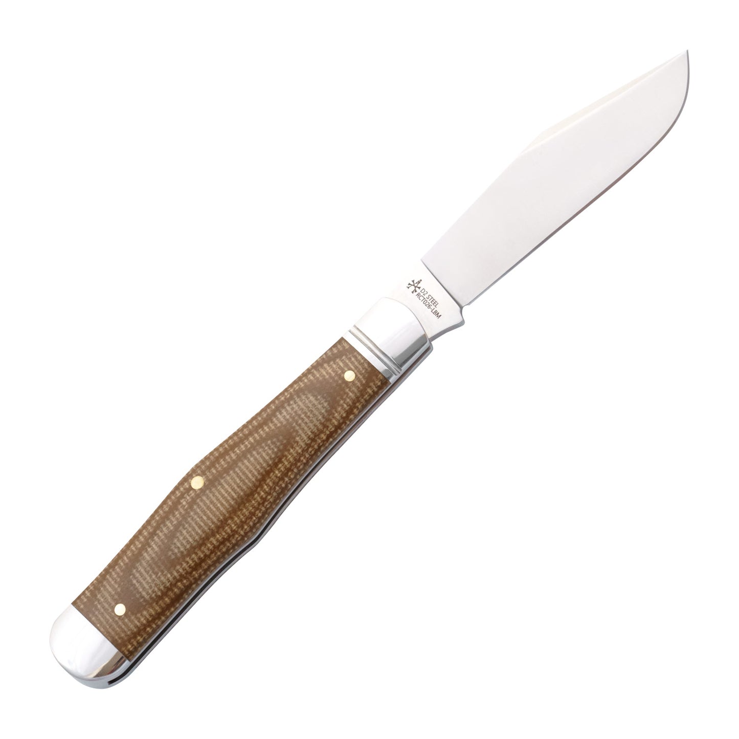 Rosecraft Cumberland River Coke Bottle | Light Brown Micarta | D2 Clip Point