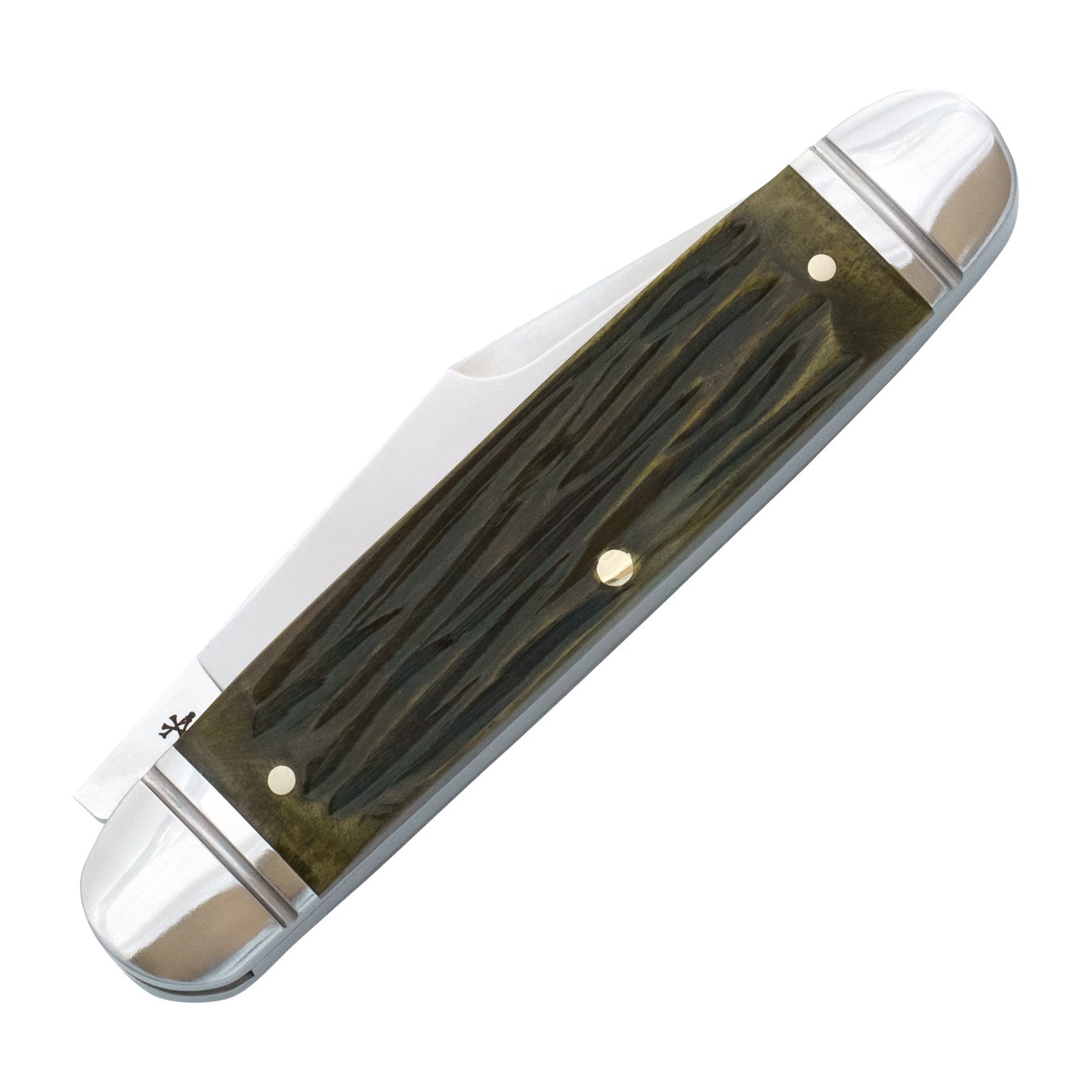 Rosecraft Birchfield Camp Jack | Green Jigged Bone | 14C28N Clip Point