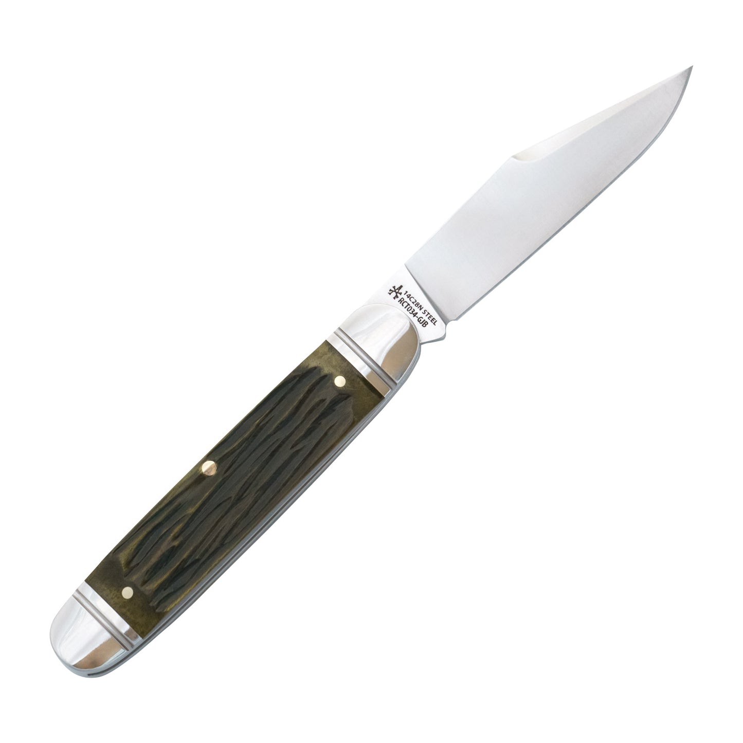 Rosecraft Birchfield Camp Jack | Green Jigged Bone | 14C28N Clip Point