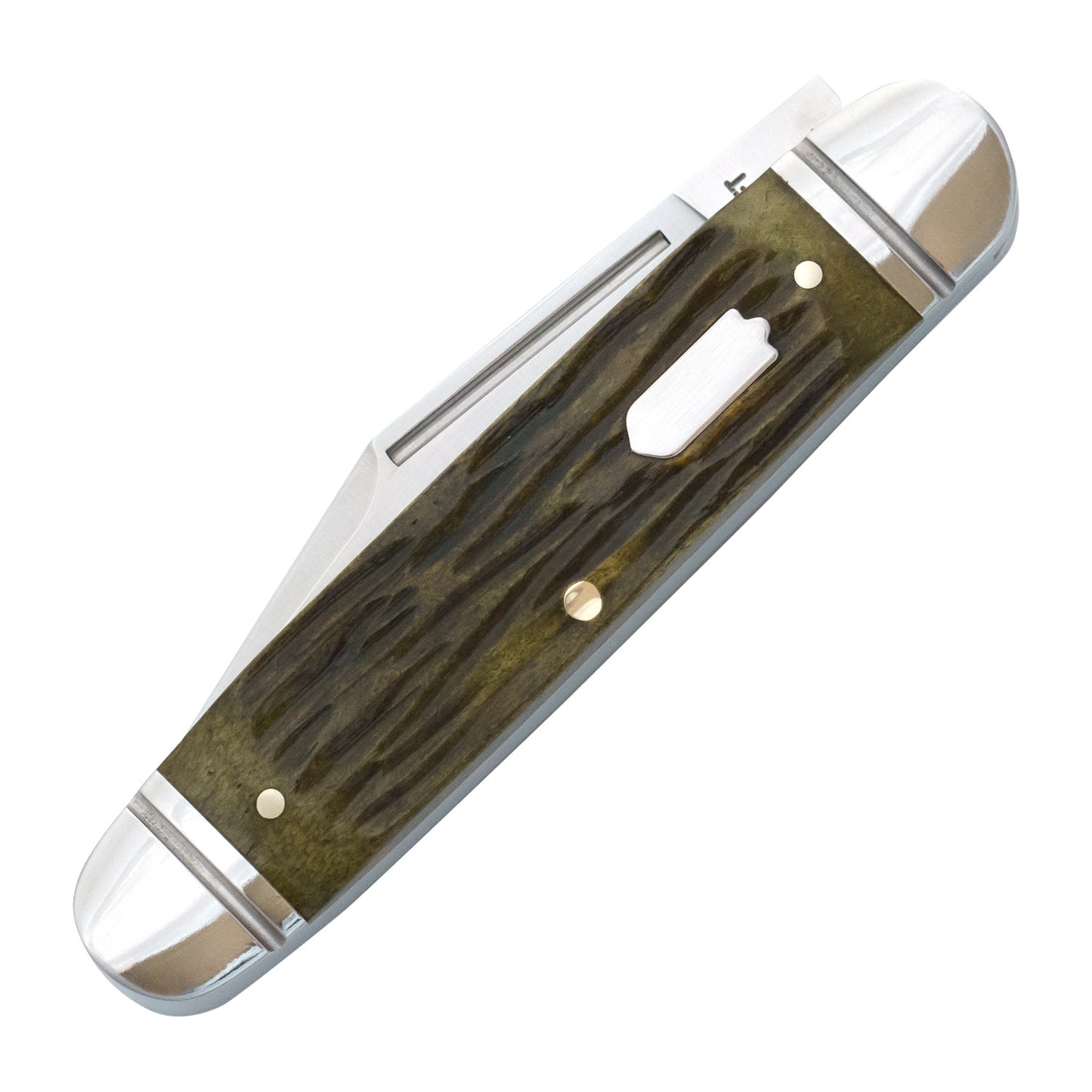 Rosecraft Birchfield Camp Jack | Green Jigged Bone | 14C28N Clip Point