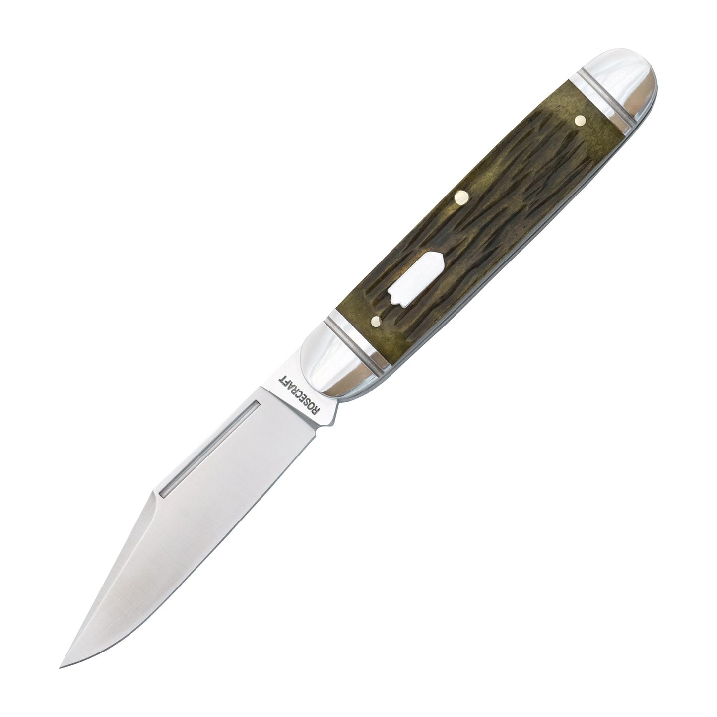 Rosecraft Birchfield Camp Jack | Green Jigged Bone | 14C28N Clip Point