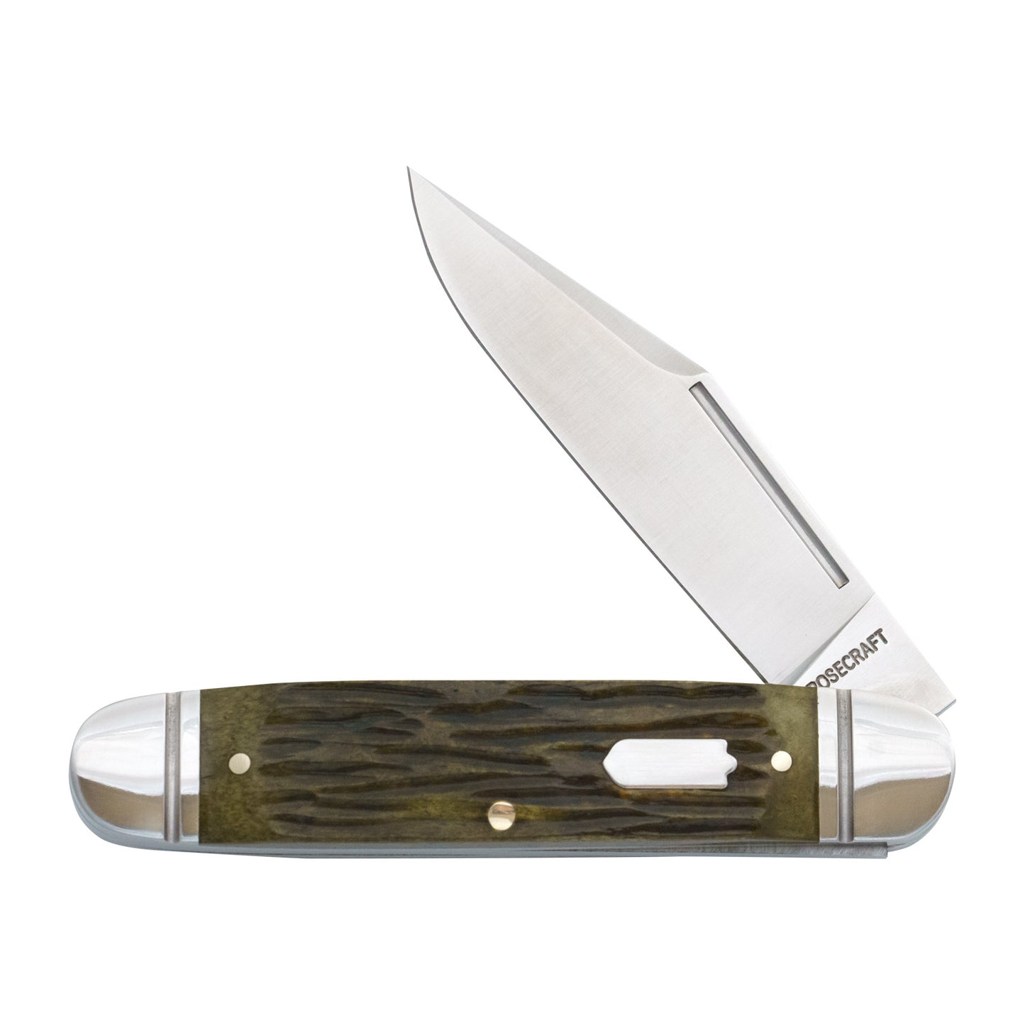 Rosecraft Birchfield Camp Jack | Green Jigged Bone | 14C28N Clip Point