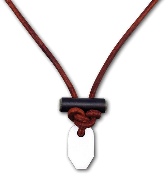 Wazoo Bushcraft Firestarter Necklace – Leather | Wearable Ferro Rod & Striker