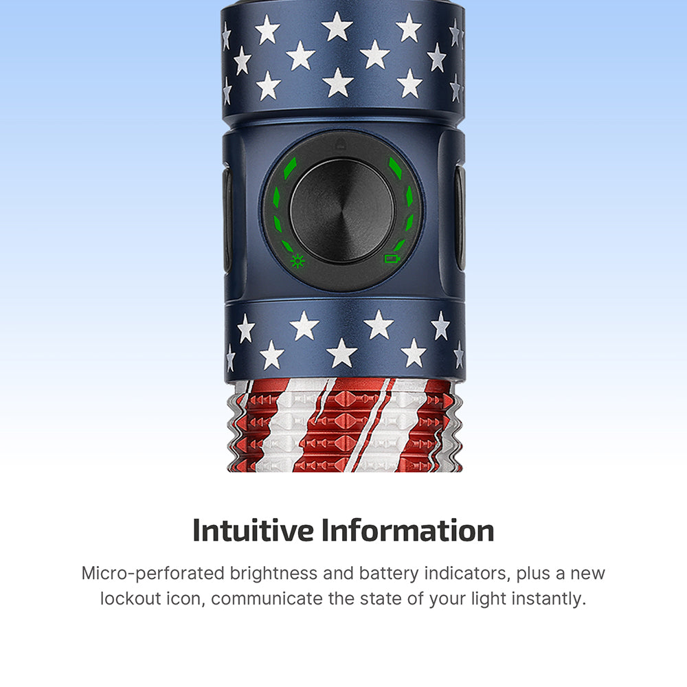 Olight Baton 4 Pro | Stars & Stripes Edition | 1,600-Lumen Rechargeable EDC Flashlight