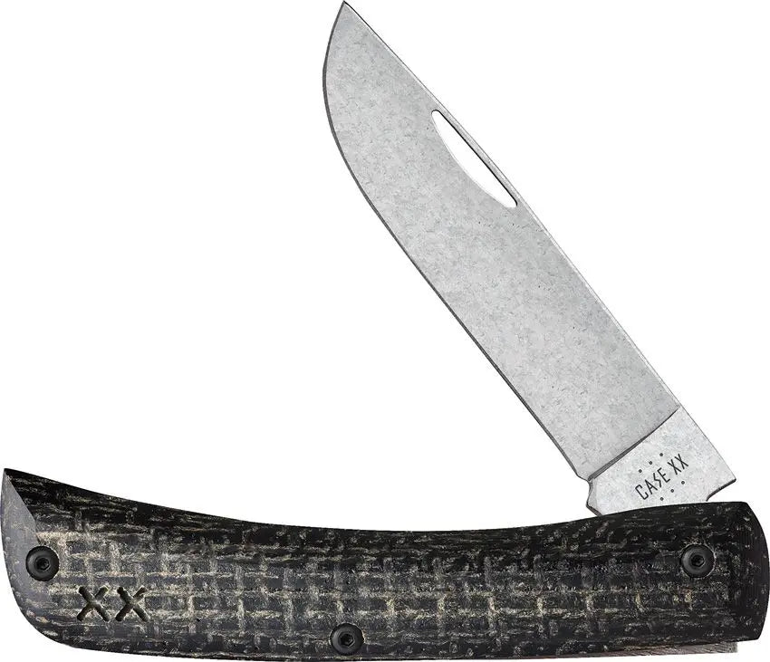 Case Sod Buster Jr. Crossroads Edition | Black Burlap Laminate + Dayglow G-10 | S35VN