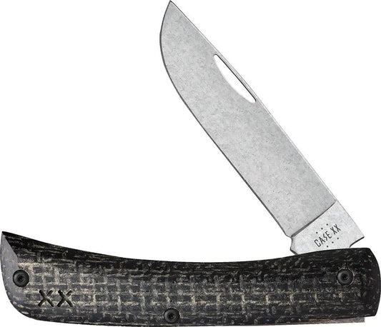 Case Sod Buster Jr. Crossroads Edition | Black Burlap Laminate + Dayglow G-10 | S35VN
