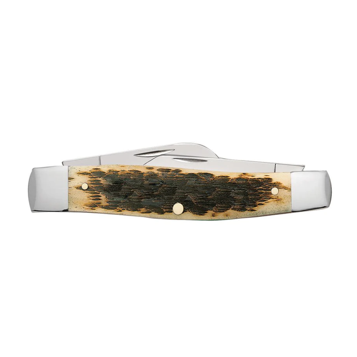Case Large Stockman | Peach Seed Jig Amber Bone | Carbon Steel Pocket Knife